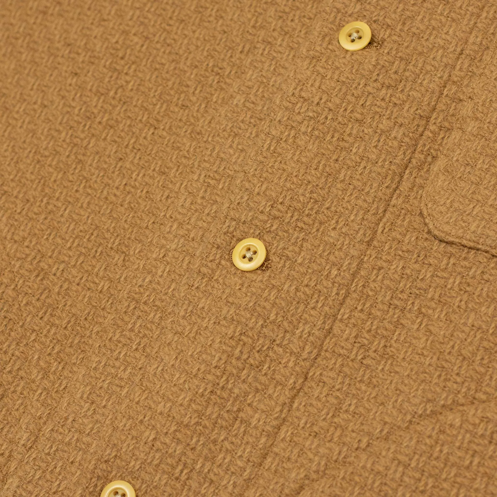 Shirt jacket in Camel basketweave dobby wool mix