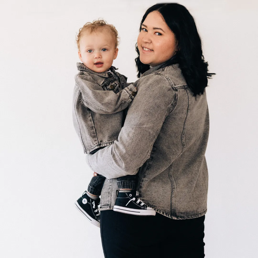 Silver Gray Denim Jacket - Infant