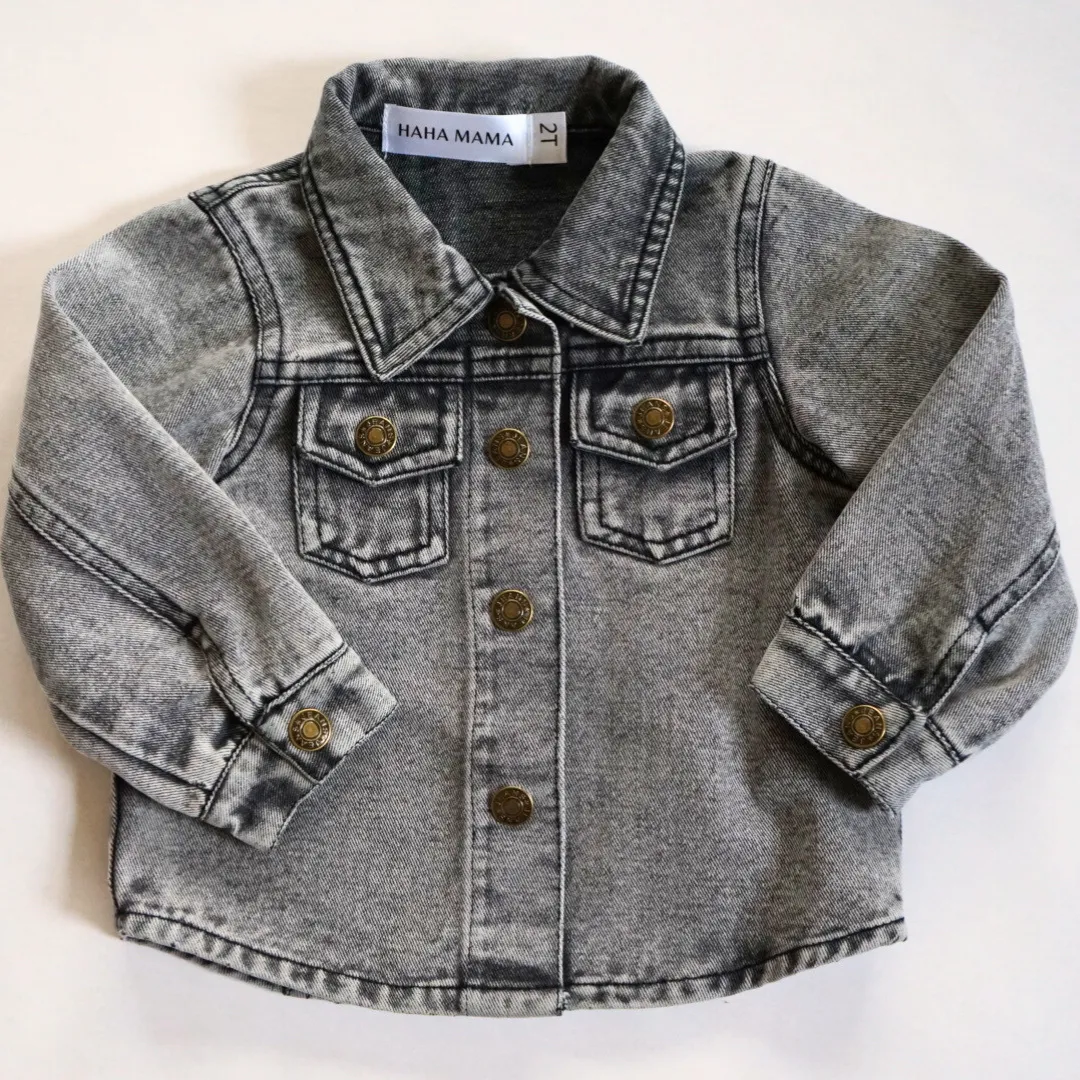 Silver Gray Denim Jacket - Infant