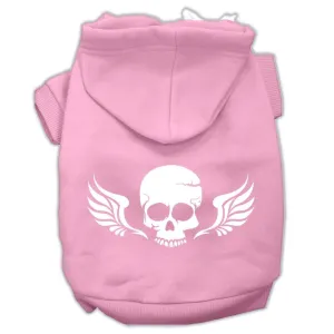 Skull Wings Screen Print Pet Hoodies Light Pink Size XXXL (20)