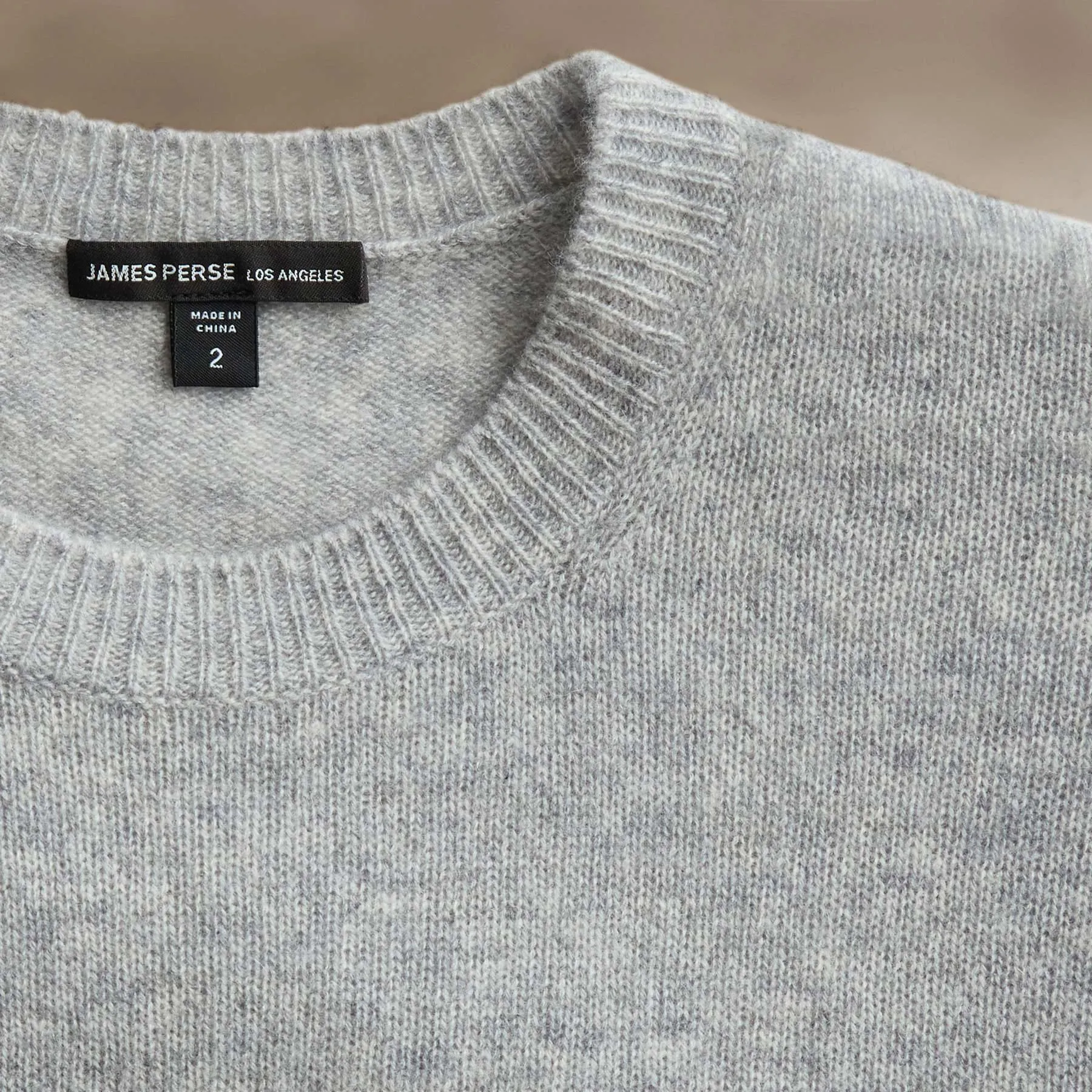 Soft Featherweight Cashmere Crew - Light Heather Grey
