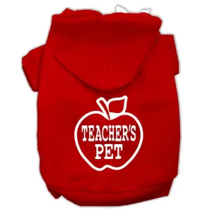 Teachers Pet Screen Print Pet Hoodies Red Size XXXL(20)