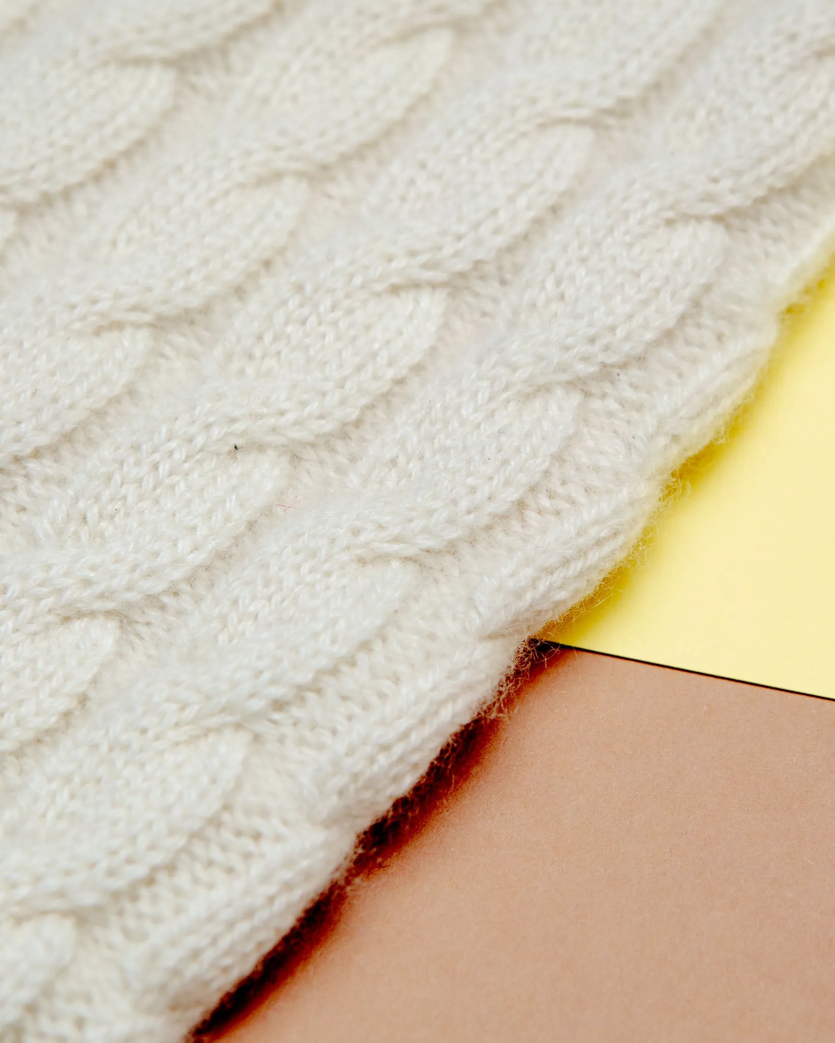 The Uptown Cable Knit Sweater in Natural Cashmere (Made in NYC) (FINAL SALE)