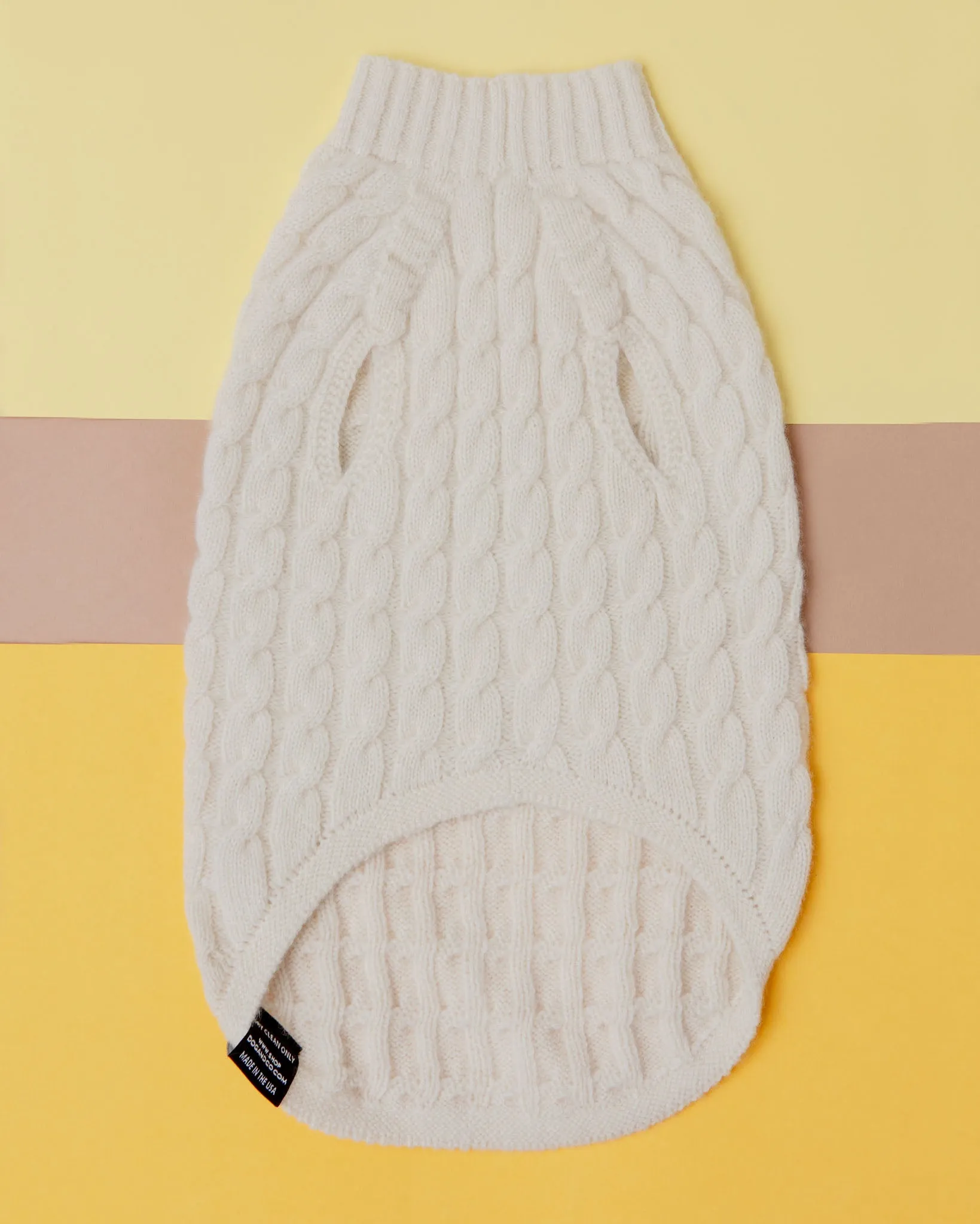 The Uptown Cable Knit Sweater in Natural Cashmere (Made in NYC) (FINAL SALE)