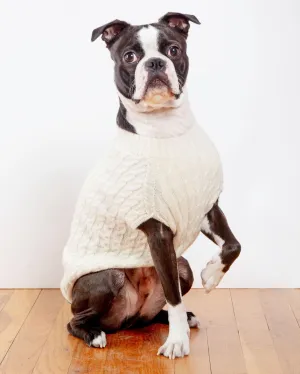 The Uptown Cable Knit Sweater in Natural Cashmere (Made in NYC) (FINAL SALE)