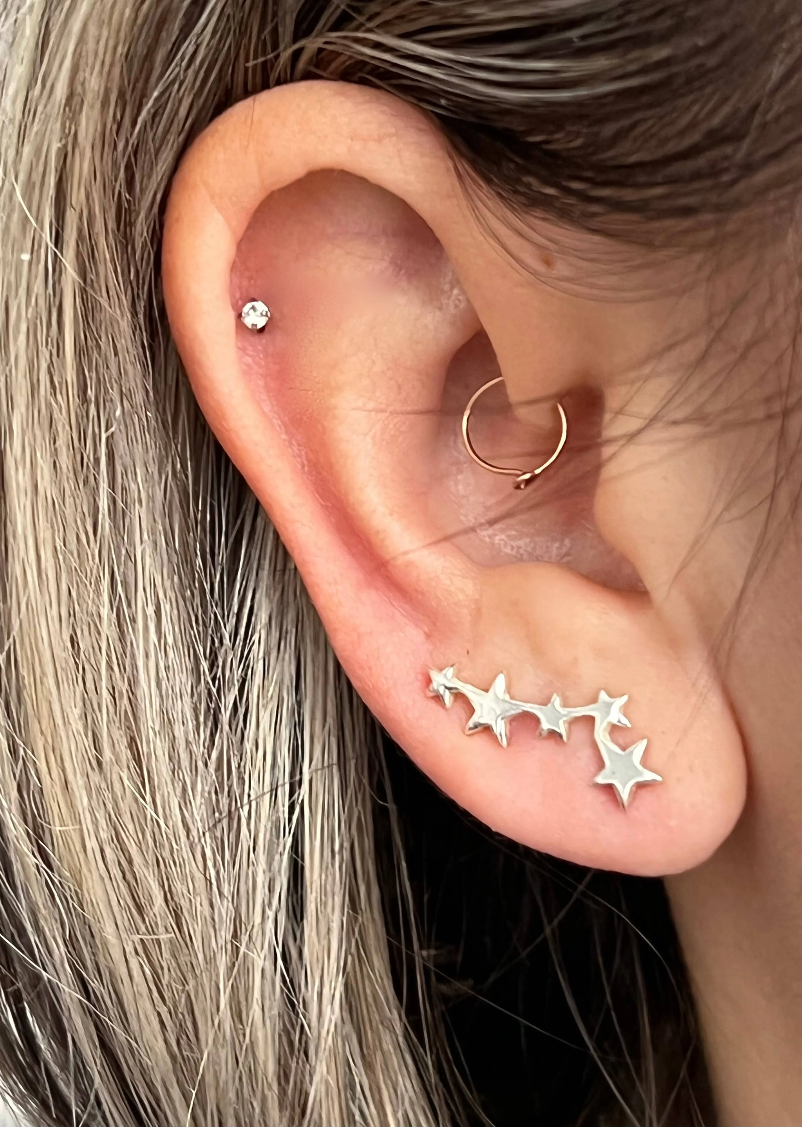 Tiny Stars Sterling Silver Ear Climber