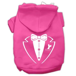 Tuxedo Screen Print Pet Hoodies Bright Pink Size XS (8)