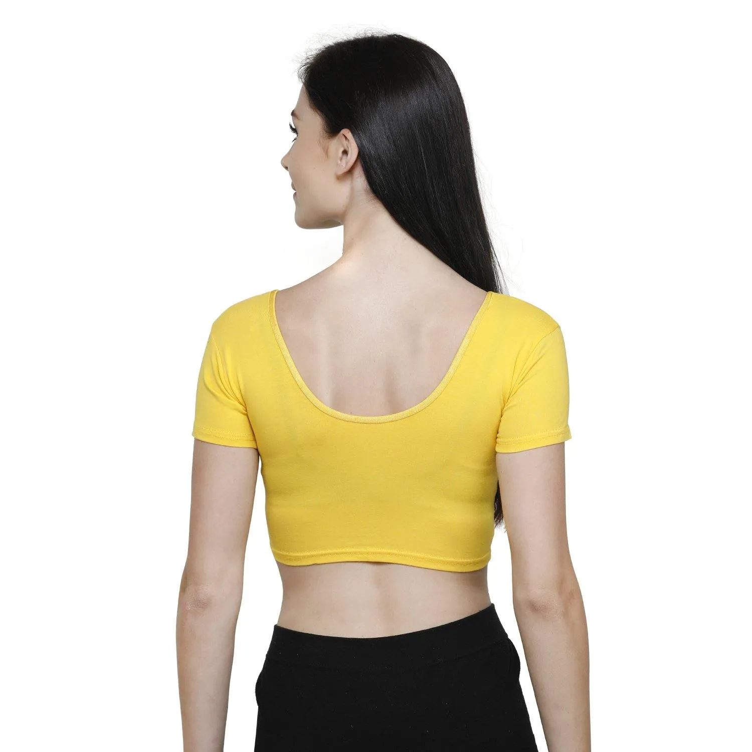 Vami Women's Cotton Stretchable Readymade Blouses - Sun Flower
