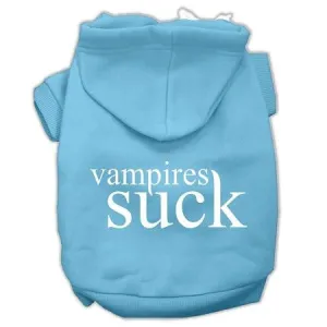 Vampires Suck Screen Print Pet Hoodies Baby Blue Size XXXL(20)
