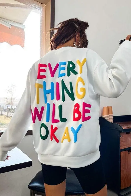 White Slogan Graphic Drop Shoulder Sweatshirt