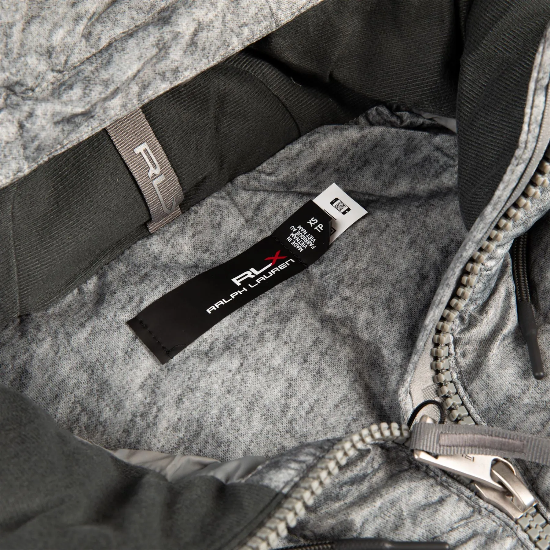 Womens Basedown Stretch Poly Long Jacket W/Removable Hood - Insulated Heather Grey - AW23