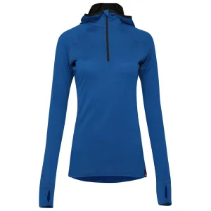 Womens Merino 200 Zip Neck Hoodie (Blue)